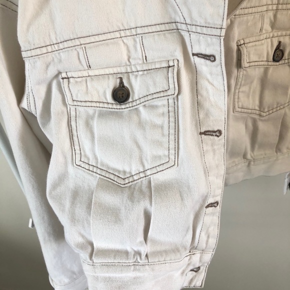 Zara ivory cropped denim jacket - Picture 5 of 7